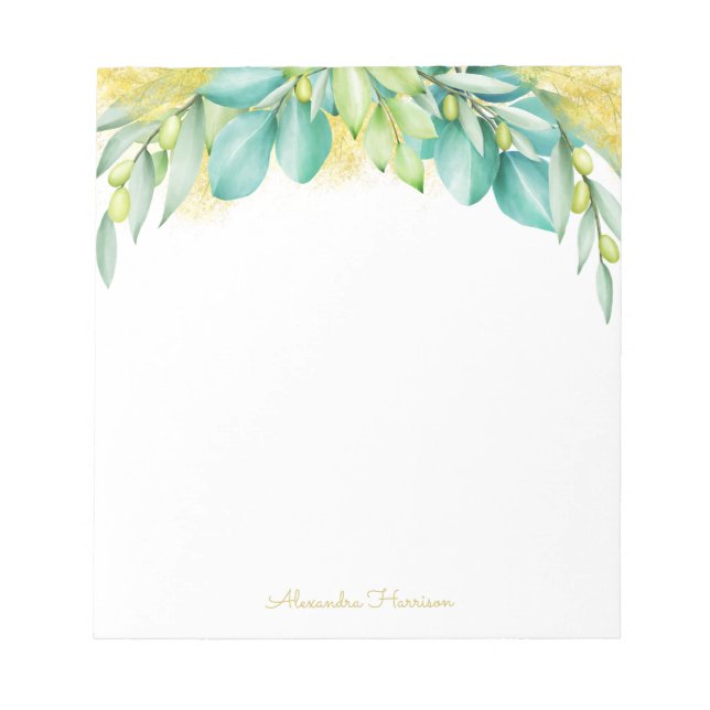 Greenery Eucalyptus Lövs Olive Grenar Anteckningsblock (Framsida)