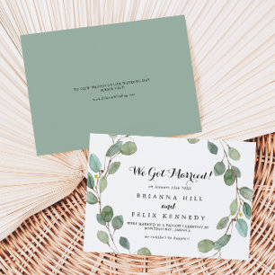Greenery Eucalyptus Modern calligraphy Elopement Meddelande