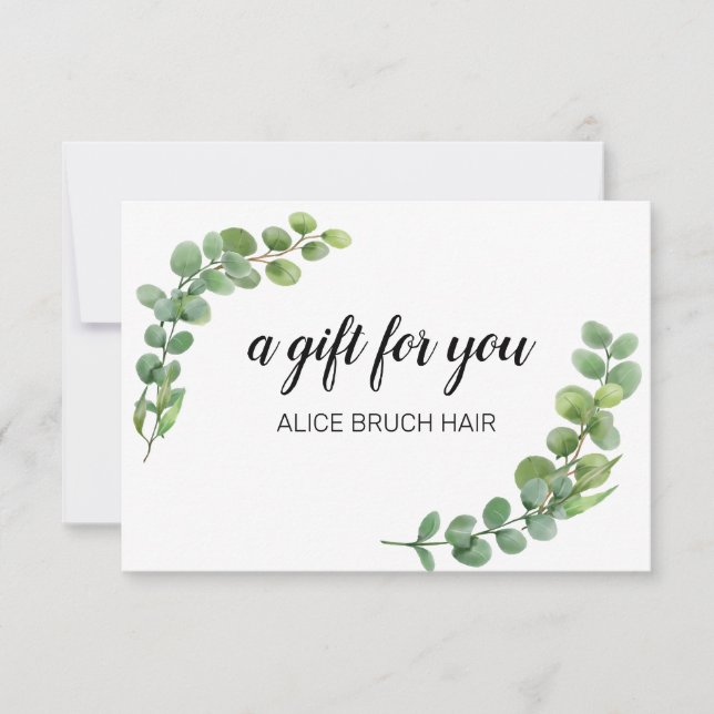 Greenery Eucalyptus Modern Simple Gift Certificate (Framsida)
