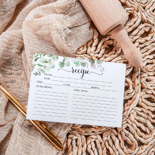 Greenery Eucalyptus Möhippa Recipe Cards