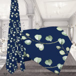 Greenery Eucalyptus Navy Blue Bröllop Slips<br><div class="desc">Slipsar för Tuxedo Royale av Leonbience.</div>