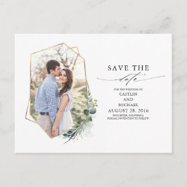 Greenery Eucalyptus Photo Save Date Meddelande Vykort