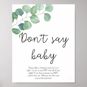 Greenery Eucalyptus - Säg inte att baby Poster