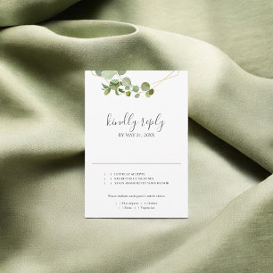 Greenery Eucalyptus Script Bröllop OSA Kort