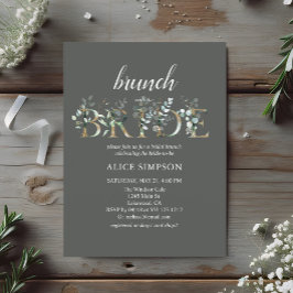 Greenery Eucalyptus Script Möhippa Brunch Shower Vykort