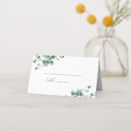 Greenery Eucalyptus skript bröllop bröllop Placeringskort