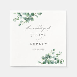 Greenery Eucalyptus-skript bröllop Pappersservett