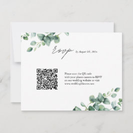 Greenery Eucalyptus-skript QR-kod bröllop OSA Kort