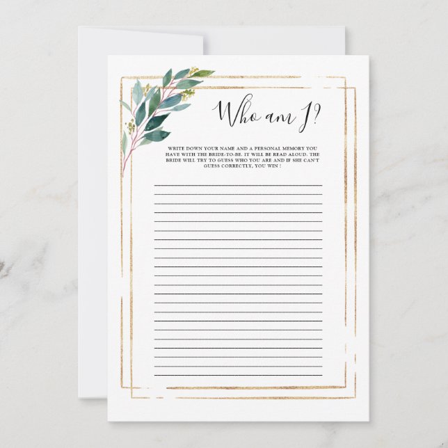 Greenery Eucalyptus, som är jag Möhippa Game (Framsida)