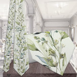 Greenery Eucalyptus Spray Vines Bröllop Sage Grönt Slips<br><div class="desc">Slipsar för Tuxedo Royale av Leonbience. Bröllop har en vit bakgrund med vattenfärgade,  färgade eukalyptus grenery sprays och viner.</div>