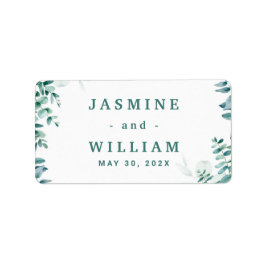 Greenery Eucalyptus Square Frameborder Bröllop Adressetikett