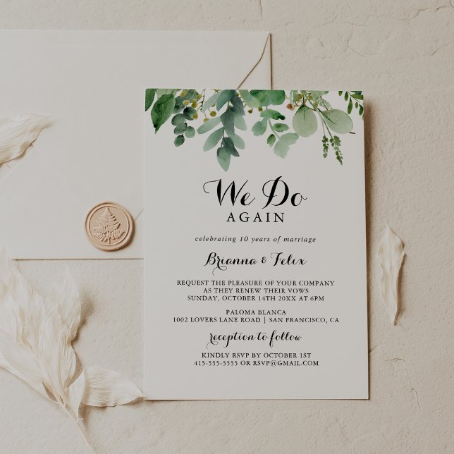 Greenery Eucalyptus Vi gör om förnyelsen Inbjudningar (Skapare uppladdad)