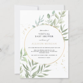 Greenery Eucalyptus Virtuell babystötare Inbjudningar