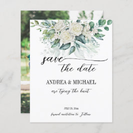 Greenery eucalyptus vit ros sparar datumet