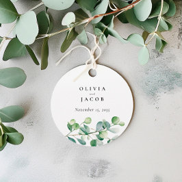 Greenery Eucalyptus Watercolor Bröllop Gåvor Etiketter