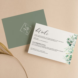 Greenery Eucalyptus Watercolor Details Elegant Tilläggskort