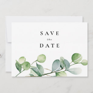 Greenery Eucalyptus Watercolor Spara Datumet