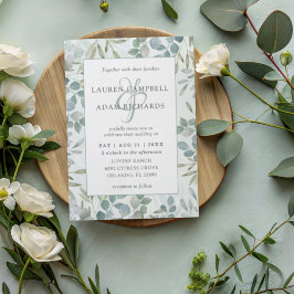 Greenery Eucalyptus Watercolor Wedding Invitation Inbjudningar