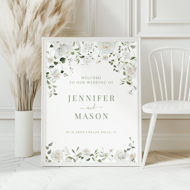 Greenery Eucalyptus Wedding Welcome Sign Poster (Skapare uppladdad)