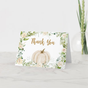 Greenery Fall Pumpkin Baby Shower Tack Kort
