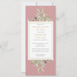 Greenery Firande of Life Funeral Service Invi Inbjudningar