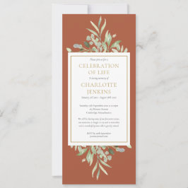 Greenery Firande of Life Funeral Service Invi Inbjudningar