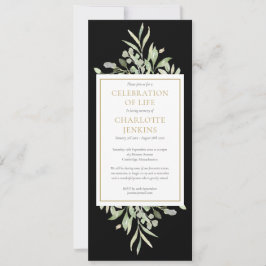 Greenery Firande of Life Funeral Service Invi Inbjudningar