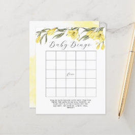 Greenery Flowers Baby Shower Bingo Game