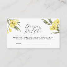 Greenery Flowers Baby Shower Diaper Raffle