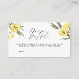 Greenery Flowers Baby Shower Diaper Raffle Tilläggskort