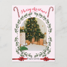 Greenery Foliage arch-fotoenkel god jul Helg Vykort