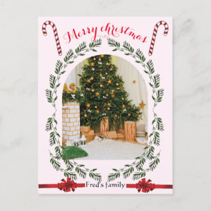 Greenery Foliage arch-fotoenkel god jul Helg Vykort