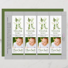 Greenery Foliage Baptism Photo Bookmark