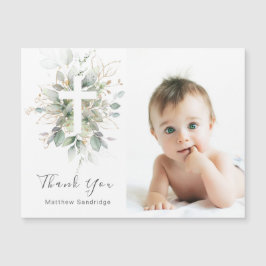 Greenery foliage Baptism Photo Tack Magnetic