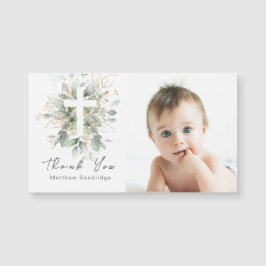 Greenery Foliage Baptism Photo Tack Magnetic