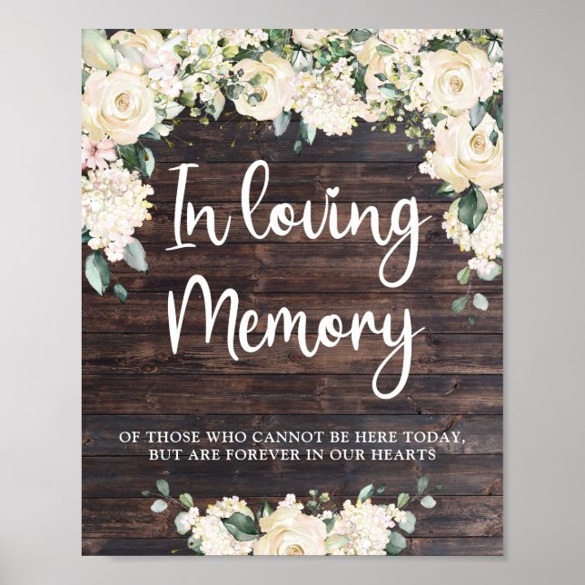 Greenery foliage boho wood in Loy Memory Sign Poster (Framsidan)