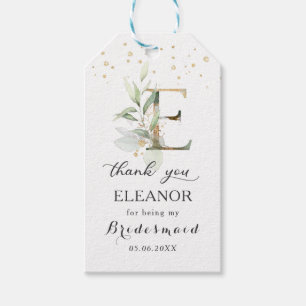 Greenery Foliage Bridesmaid brev E Tack Presentetikett