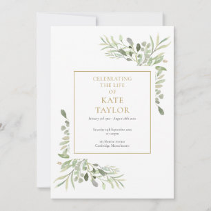 Greenery Foliage Funeral Order Program