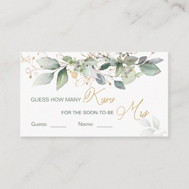 Greenery foliage gissar hur många Kisses-spel Tilläggskort (Framsida)