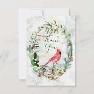 Greenery Foliage, kardinal Bird - tackkort Tack Kort
