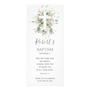 Greenery Foliage Kön Neutral baptism-ryggmärg Reklamkort
