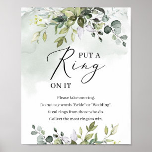 Greenery foliage löv satte ett ring på spelmärket poster