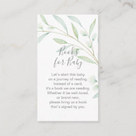 Greenery Foliage Request Bok Baby Shower Tilläggskort
