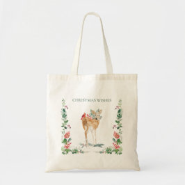 Greenery Foliage Woodland Fawn Hjort Tote Bag Tygkasse