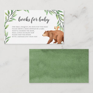 Greenery Forest Animals Baby Shower Bokar för Baby Tilläggskort