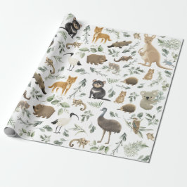 Greenery Forest Australian Animals Baby Birthday Presentpapper