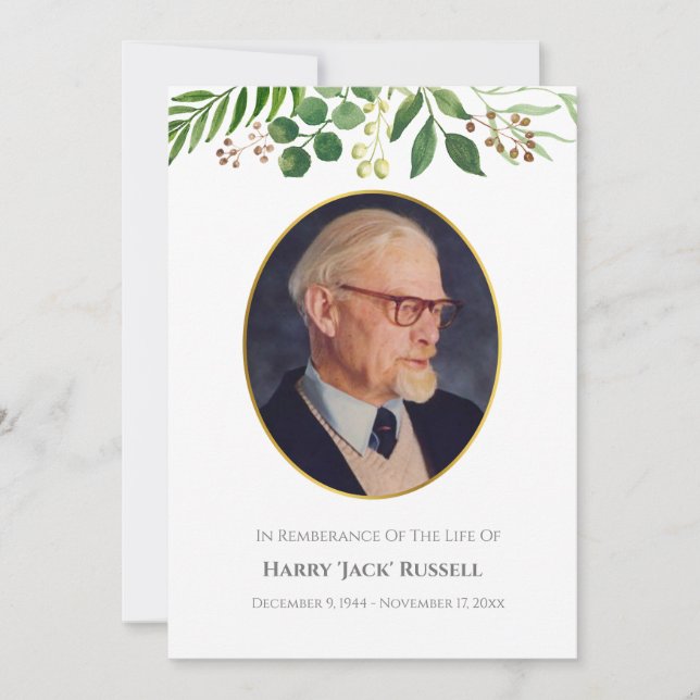 Greenery-fotokort, gult guld gräns (Framsida)