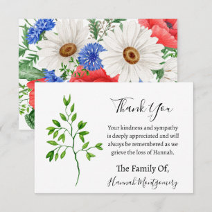 Greenery Funeral Sympathy Tack Anteckningskort