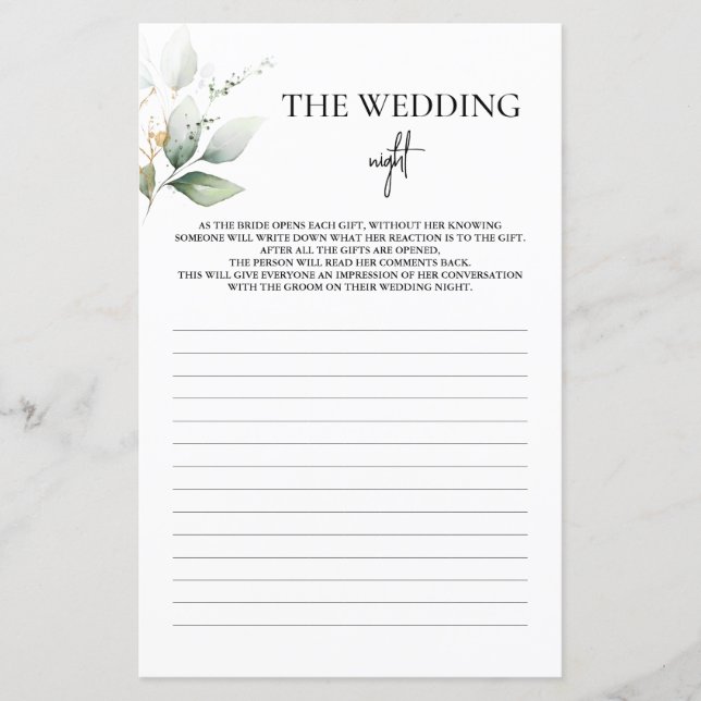 Greenery Game i Möhippan Bröllop (Framsida)