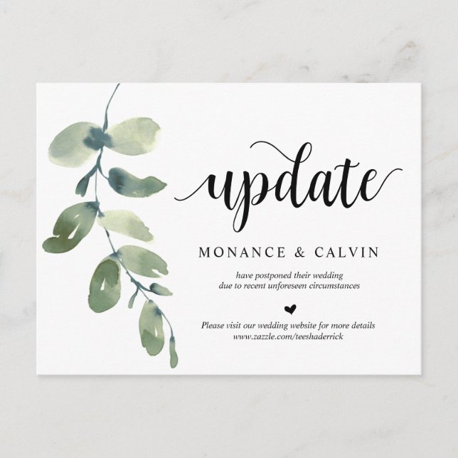 Greenery Garden,Inbjudan-datumuppdatering, uppskju Vykort (Framsida)